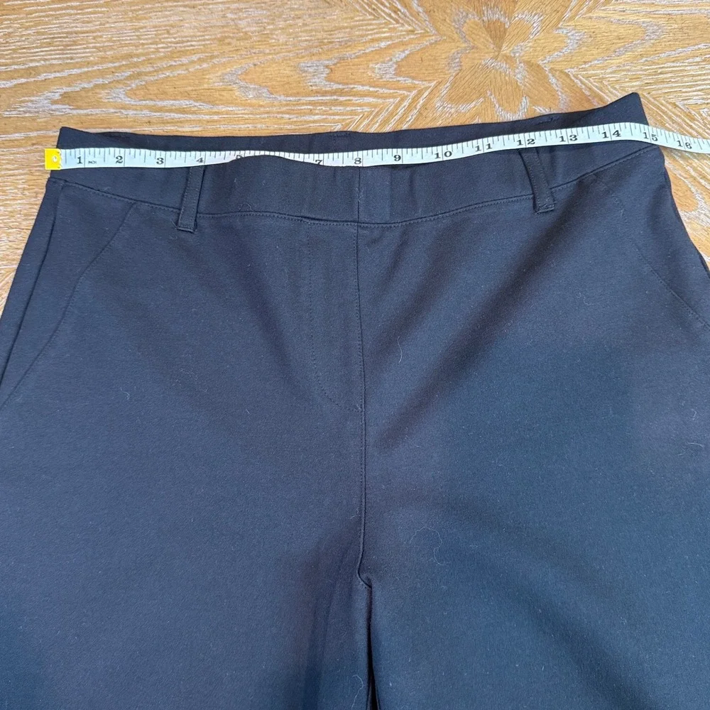 Quince Ultra Stretch Ponte Bootcut Pants Black Pull On Size Large W-PNT-21